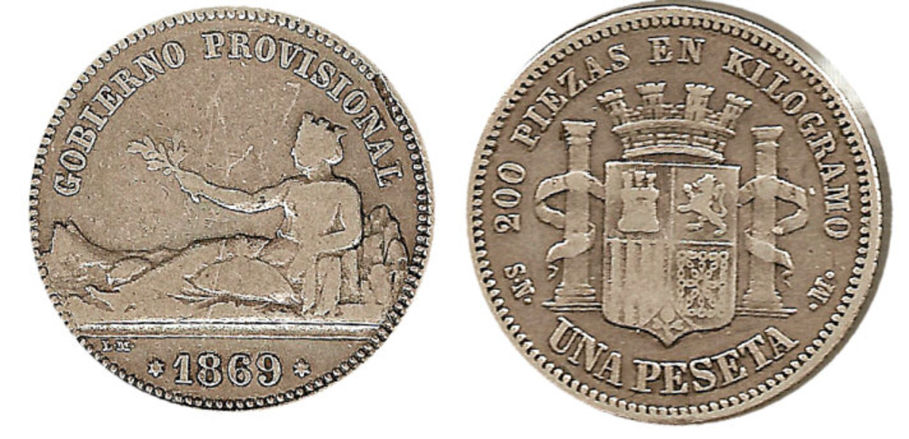 1 peseta 1869 España